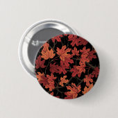 Rote Herbstahornblätter auf Schwarz Button (Vorne & Hinten)