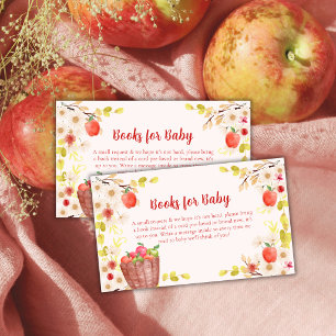 Rote Herbstapfel-Gartenbücher für Baby Shower Begleitkarte