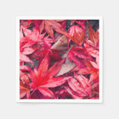 Rote Herbstblätter Serviette (Vorderseite)