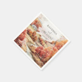 Rote Herbstfluss-Wald-Hochzeit Serviette (Ecke)