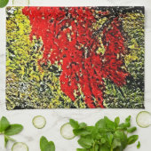 Rote Herbstmalerei Kunst Küche Handtuch (Gefaltet)