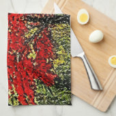 Rote Herbstmalerei Kunst Küche Handtuch (Viertel Falte)