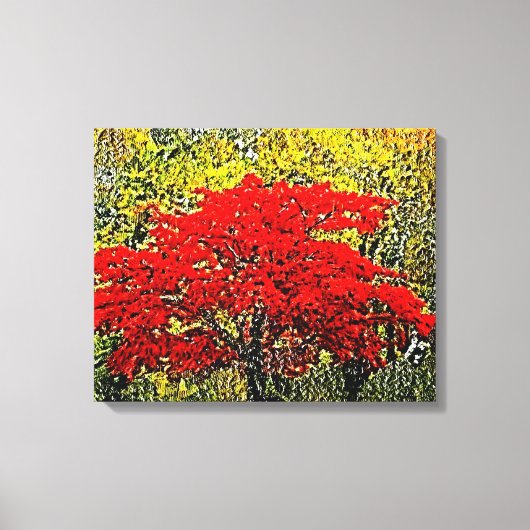 Rote Herbstmalereien Kunst - überzogene Leinwand (Vorderseite)