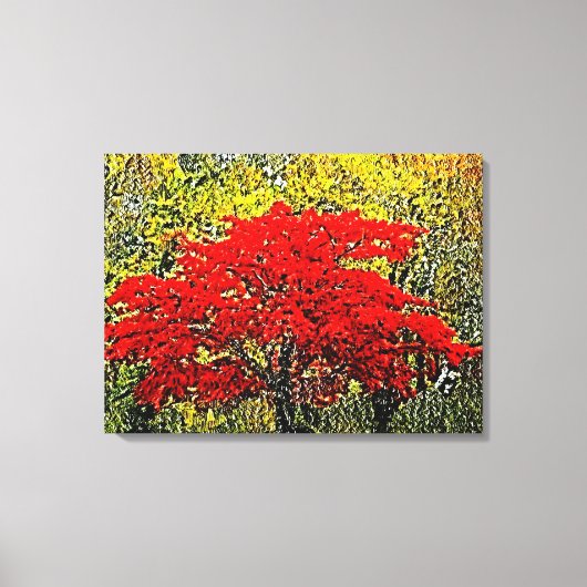 Rote Herbstmalereien Kunst - überzogene Leinwand (Vorderseite)