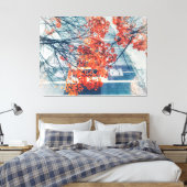 Rote Herbstuntergänge und städtisches Gebäude Leinwanddruck (Insitu (Schlafzimmer))