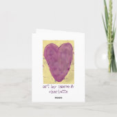 Rote Herz-Aquarell-Anmerkungs-Karte Karte (Rückseite)