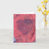 Rote Herz-Aquarell-Anmerkungs-Karte Karte (Gelbe Blume)