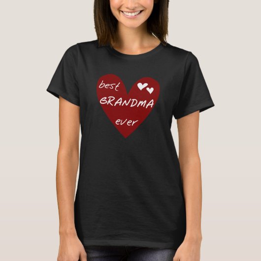 Rote Herz Best Grandma Ever T-Shirts Geschenke (Vorderseite)