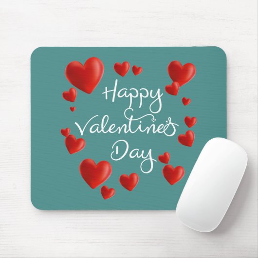 Rote Herz-glücklicher Valentinstag | Mousepad (Mit Mouse)