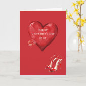 Rote Herz-Hochhacken-Kuss Valentinstag Karte (Gelbe Blume)