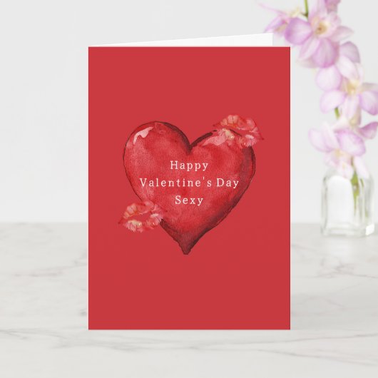 Rote Herz Küsse Valentinstag Karte (Orchidee)