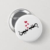Rote Herz-Liebe des Gecko Button (Vorne & Hinten)