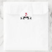 Rote Herz-Liebe des Tapir Runder Aufkleber (Tasche)