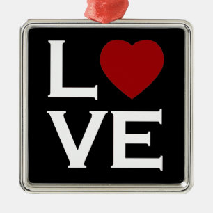 Rote Herz-Liebe-Verzierung Silbernes Ornament