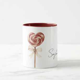 Rote Herz Lutscher Tasse