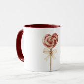 Rote Herz Lutscher Tasse (Vorderseite Links)
