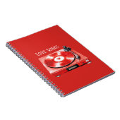 Rote Herz Schallplatten Liebeslieder Notizblock (Rechte Seite)