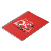 Rote Herz Schallplatten Liebeslieder Notizblock (Linke Seite)