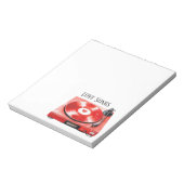Rote Herz Schallplatten Liebeslieder Notizblock (Rotiert)