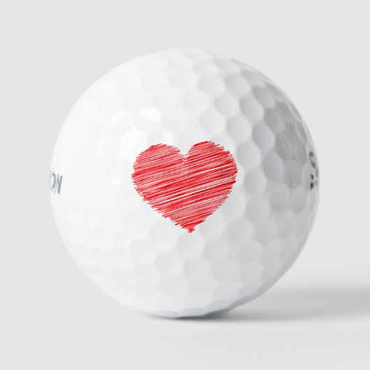 Rote Herz Srixon Soft Feel 13 Golfbälle - Geschenk (Vorderseite)