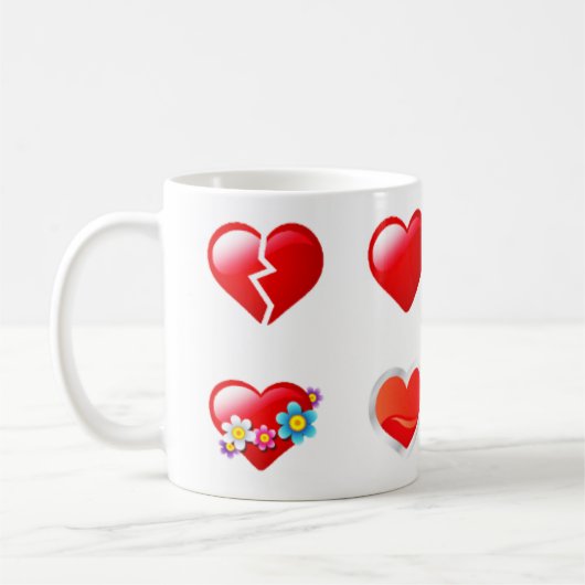 Rote Herz-Tasse Kaffeetasse (Links)
