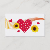 Rote Herz-Visitenkarte der Sonnenblume Visitenkarte (Rückseite)