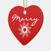 Rote Herz-Weihnachtsheirat-Antrag-Dekoration Keramik Ornament (Links)