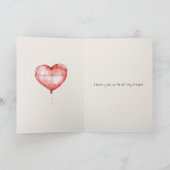 Rote Herzballoneulen Baum Valentinstag Karte (Innenseite)