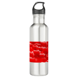 rote Herzballons Edelstahlflasche