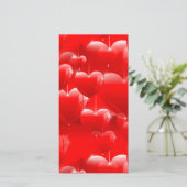 rote Herzballons Feiertagskarte (Stehend Vorderseite)