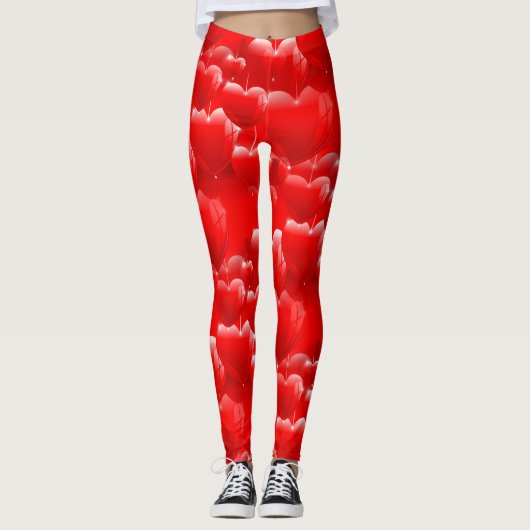 rote Herzballons Leggings (Vorderseite)