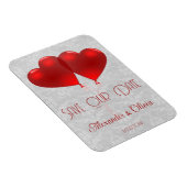 Rote Herzblasen speichern das Datum Magnet (Rechte Seite)