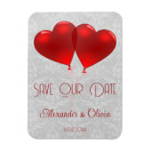 Rote Herzblasen speichern das Datum Magnet (Vertikal)