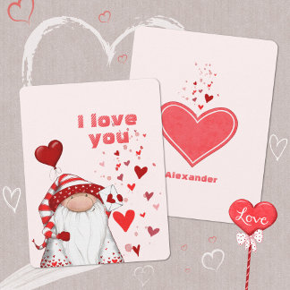 Rote Herzchen Niedliche Liebe und Valentinstag Feiertagskarte