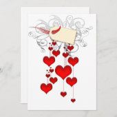 Rote Herzeinladungen Einladung (Vorne/Hinten)