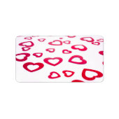 Rote Herzen Adressaufkleber (Vorne)