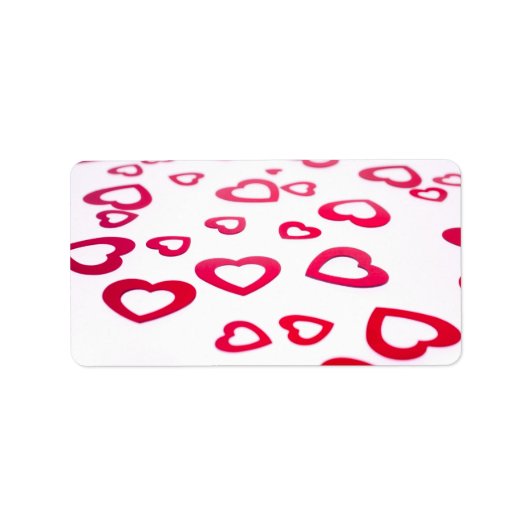 Rote Herzen Adressaufkleber (Vorne)