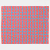 Rote Herzen auf blauem Vlies Fleecedecke (Vorderseite (Horizontal))