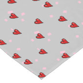 Rote Herzen auf grau Kurzer Tischläufer (Ecke)