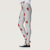 Rote Herzen auf grau Leggings (Links)