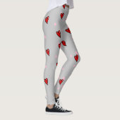 Rote Herzen auf grau Leggings (Rechts)