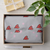 Rote Herzen auf grau Seidenpapier (Geschenk)