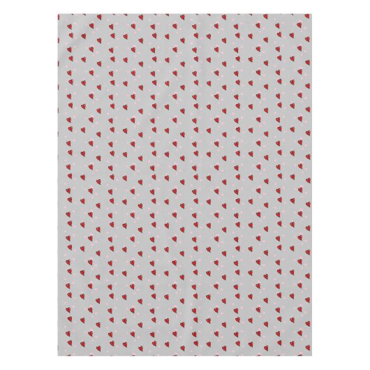 Rote Herzen auf grau Tischdecke (Vorderseite)