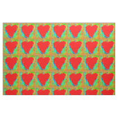 rote Herzen auf Grün Stoff (Fat Quarter (45,7 x 55,9 cm))
