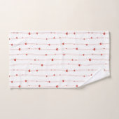 Rote Herzen auf Ribbons Nahtloses Muster Valentine Badhandtuch Set (Handtuch)