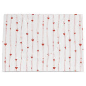 Rote Herzen auf Ribbons Nahtloses Muster Valentine Große Geschenktüte (Vorderseite)