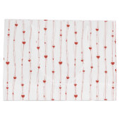 Rote Herzen auf Ribbons Nahtloses Muster Valentine Große Geschenktüte (Rückseite)