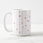 Rote Herzen auf Ribbons Nahtloses Muster Valentine Kaffeetasse (Links)