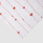 Rote Herzen auf Ribbons Nahtloses Muster Valentine Seidenpapier (Detail)