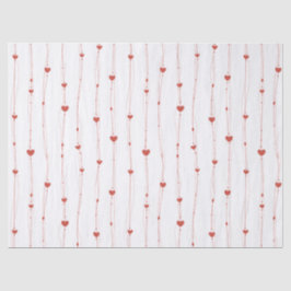 Rote Herzen auf Ribbons Nahtloses Muster Valentine Seidenpapier